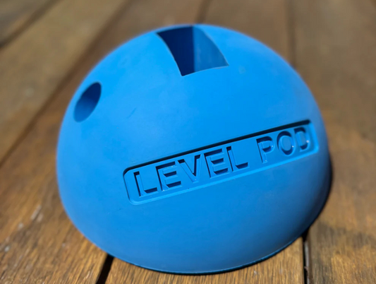 Blue spirit level pod
